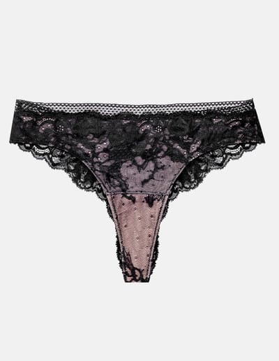 Black thong with dots Shiny – Love and Hate Europe