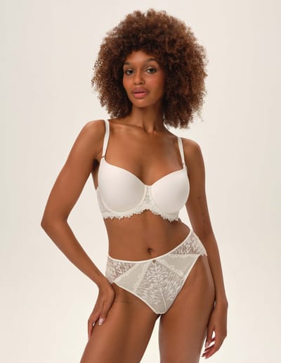 High-waisted panties Ofiel cream