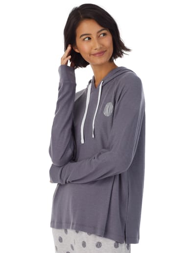Piżama brushed sweater jersey hooded & jogger sleep set DKNY