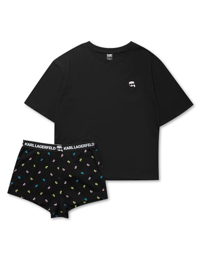 Piżama damska ikonik logo Karl Lagerfeld czarny