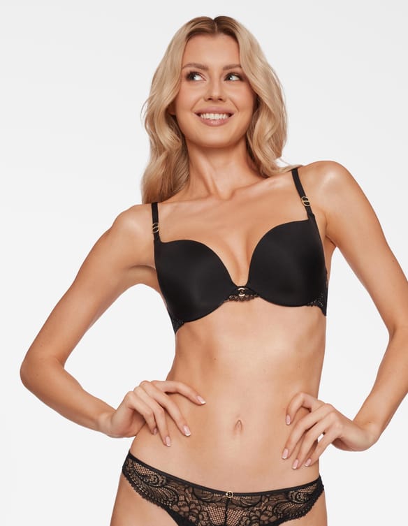 Push-up bra Truly black and gold