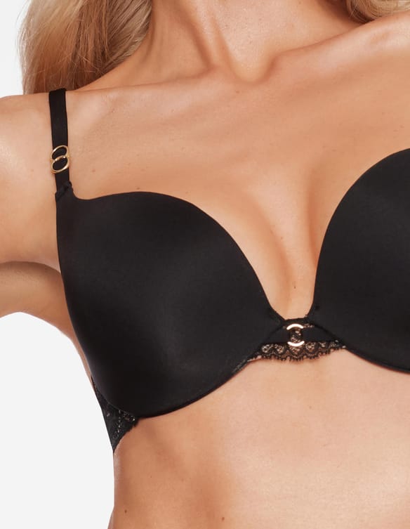 Push-up bra Truly black and gold