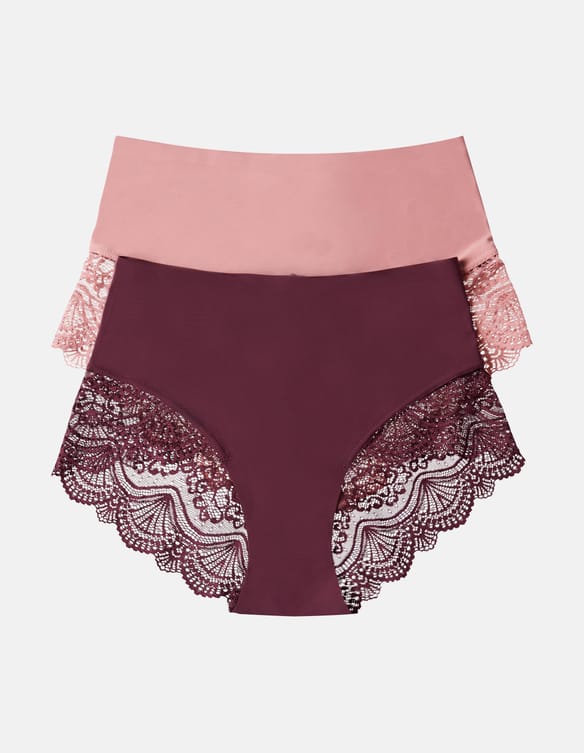 High-waisted briefs Pansy maroon
