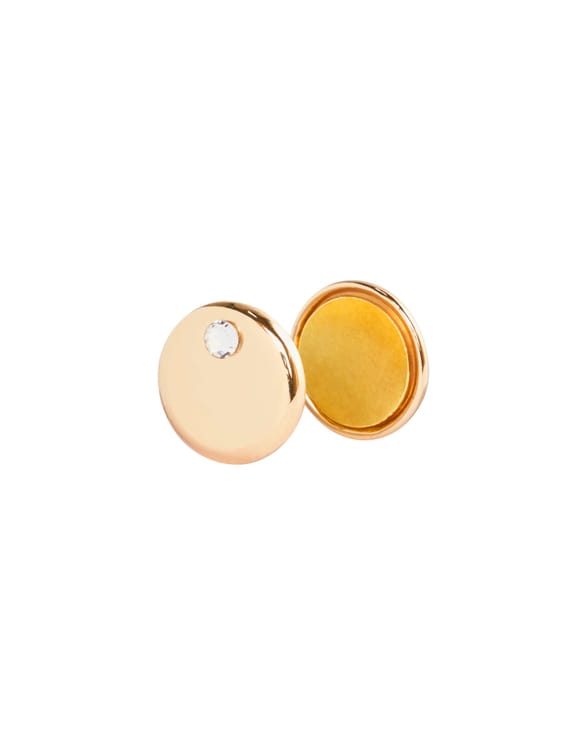 CIRCLE PIN WITH A ZIRCON Beige