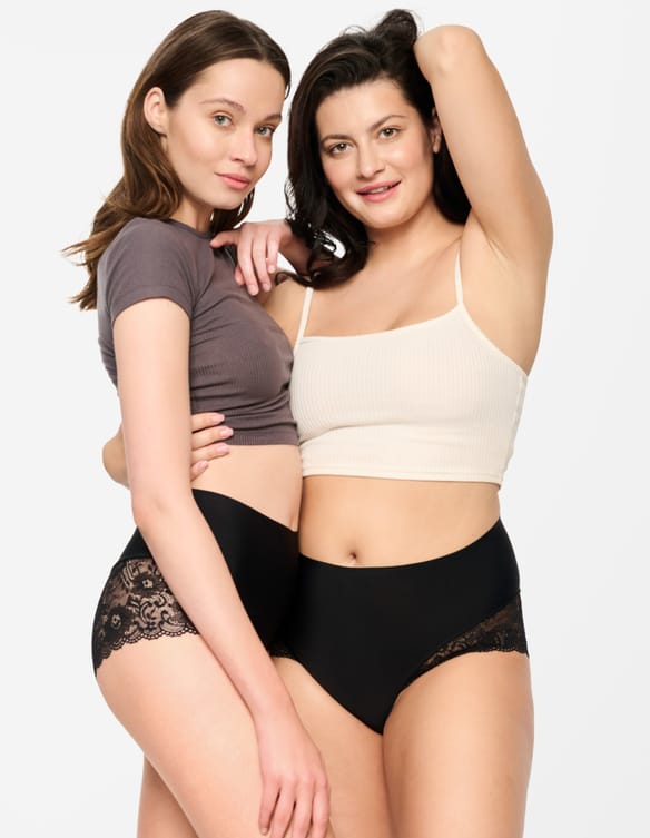 HIGH-WAISTED PANTIES Pansy (2-PACK) Black