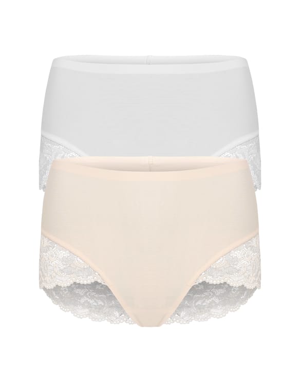 HIGH-WAISTED PANTIES Pansy (2-PACK) cream