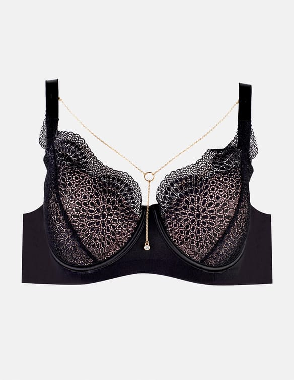 Padded bra Tierra black and gold