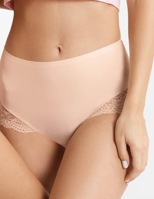 HIGH-WAISTED BRIEFS Pansy (Doublepack) Beige