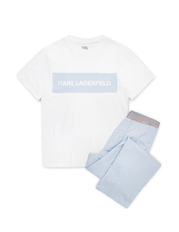 Piżama męska printed t-shirt set Karl Lagerfeld biały