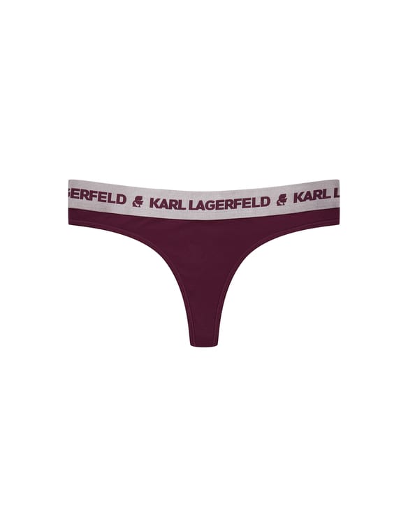 Stringi metallic logo thong