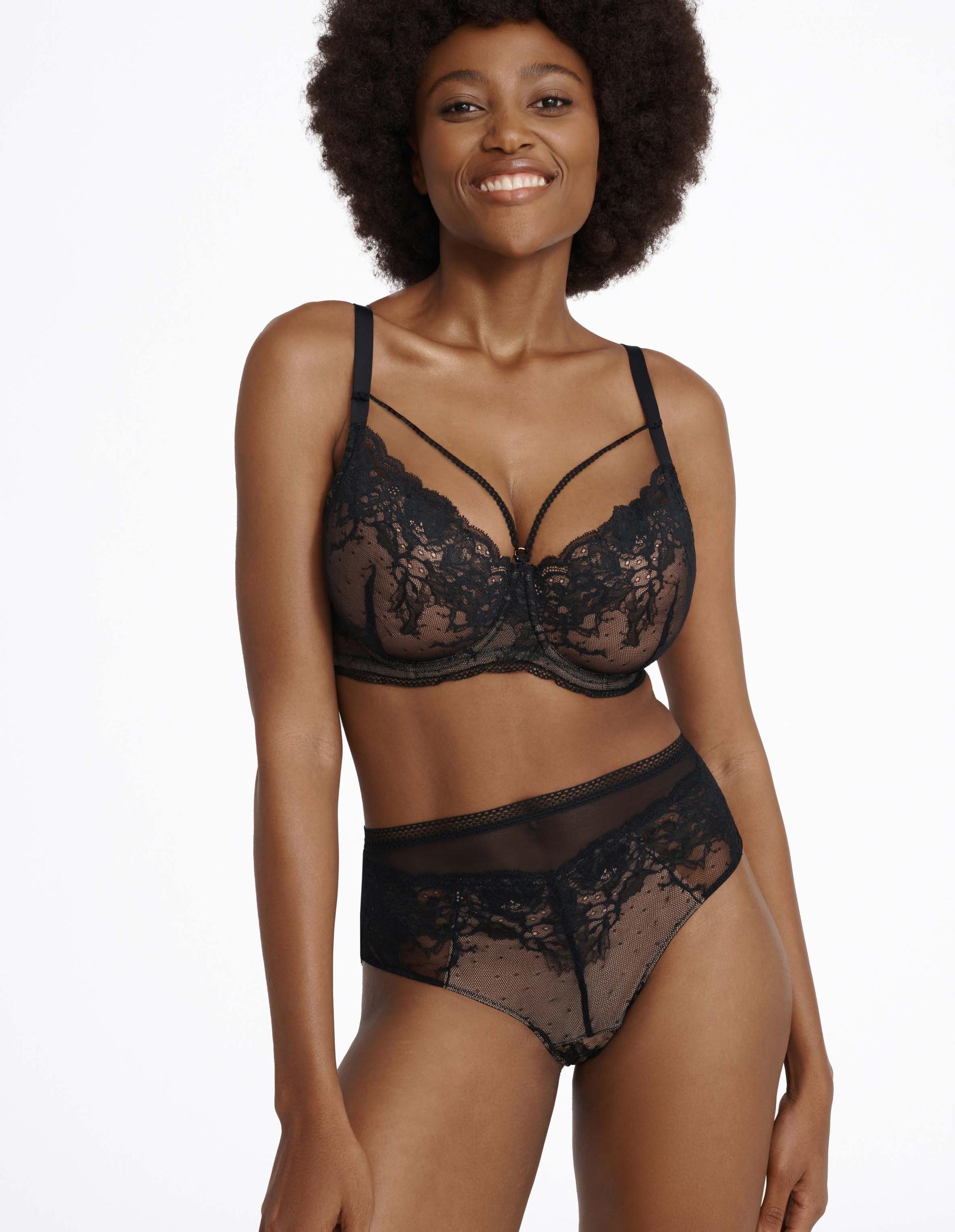 High-waisted briefs Intonation black and gold 1