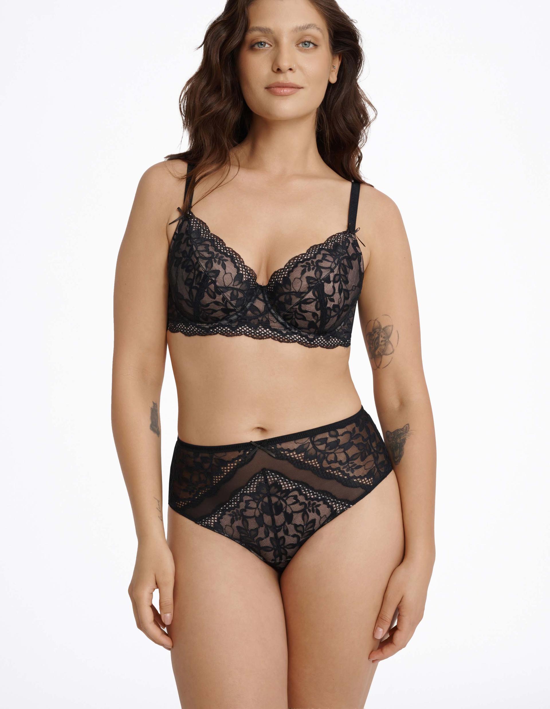 High-waisted briefs Klara black and gold 1