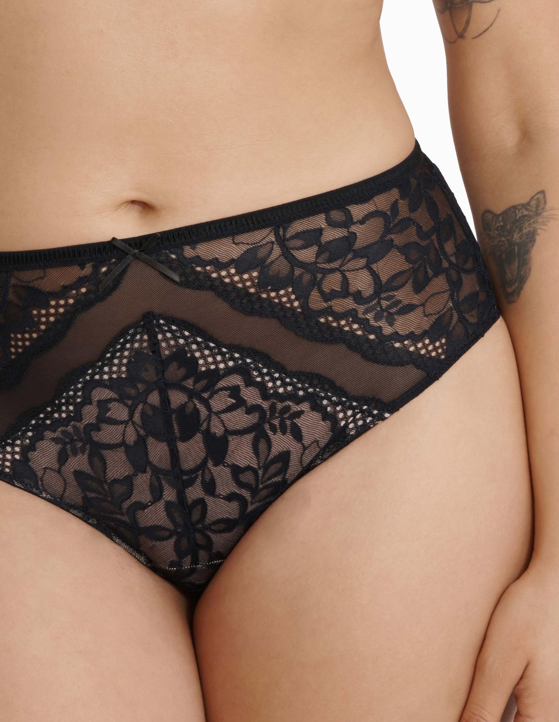 High-waisted briefs Klara black and gold 3