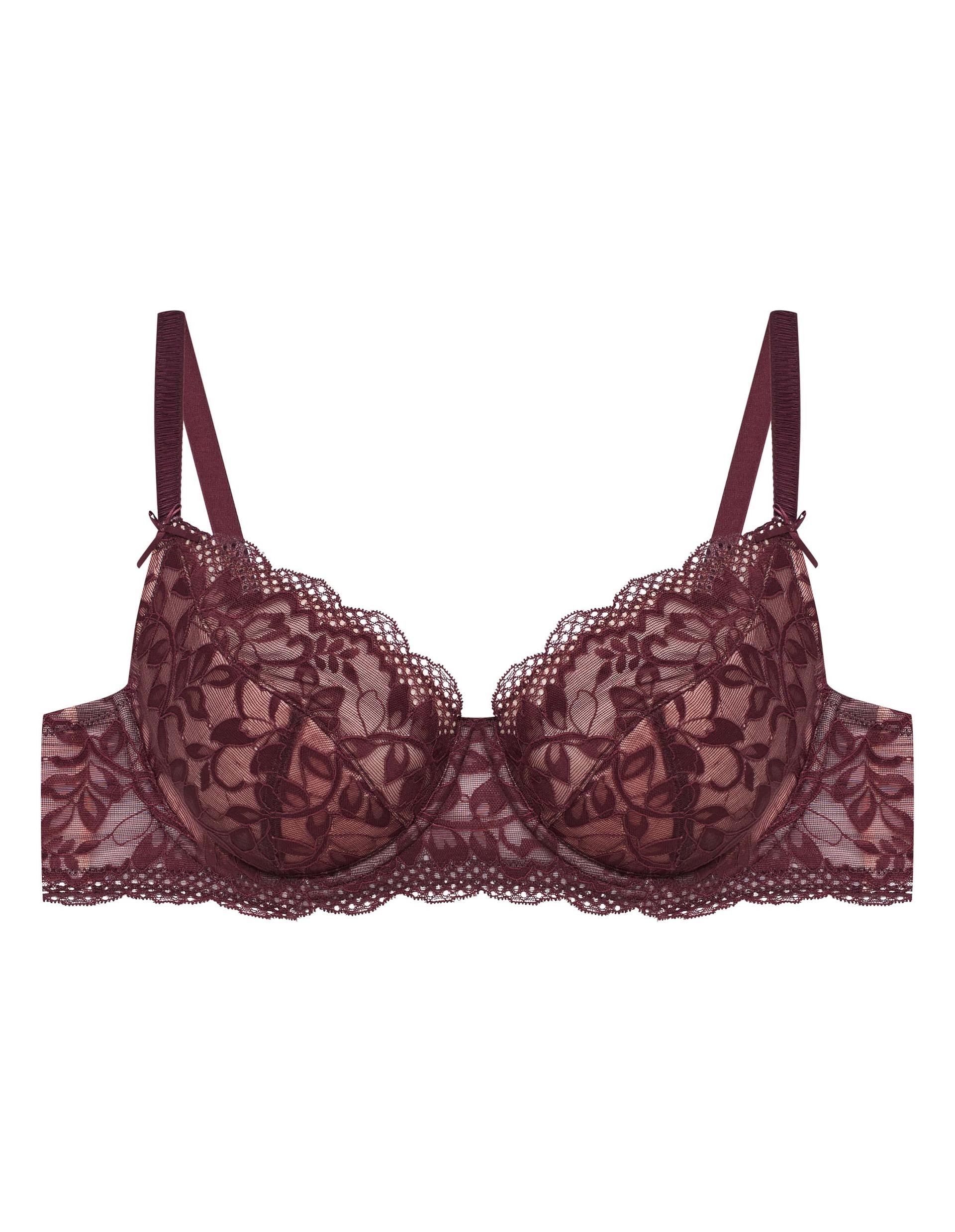 Semi-padded bra Klara maroon 4