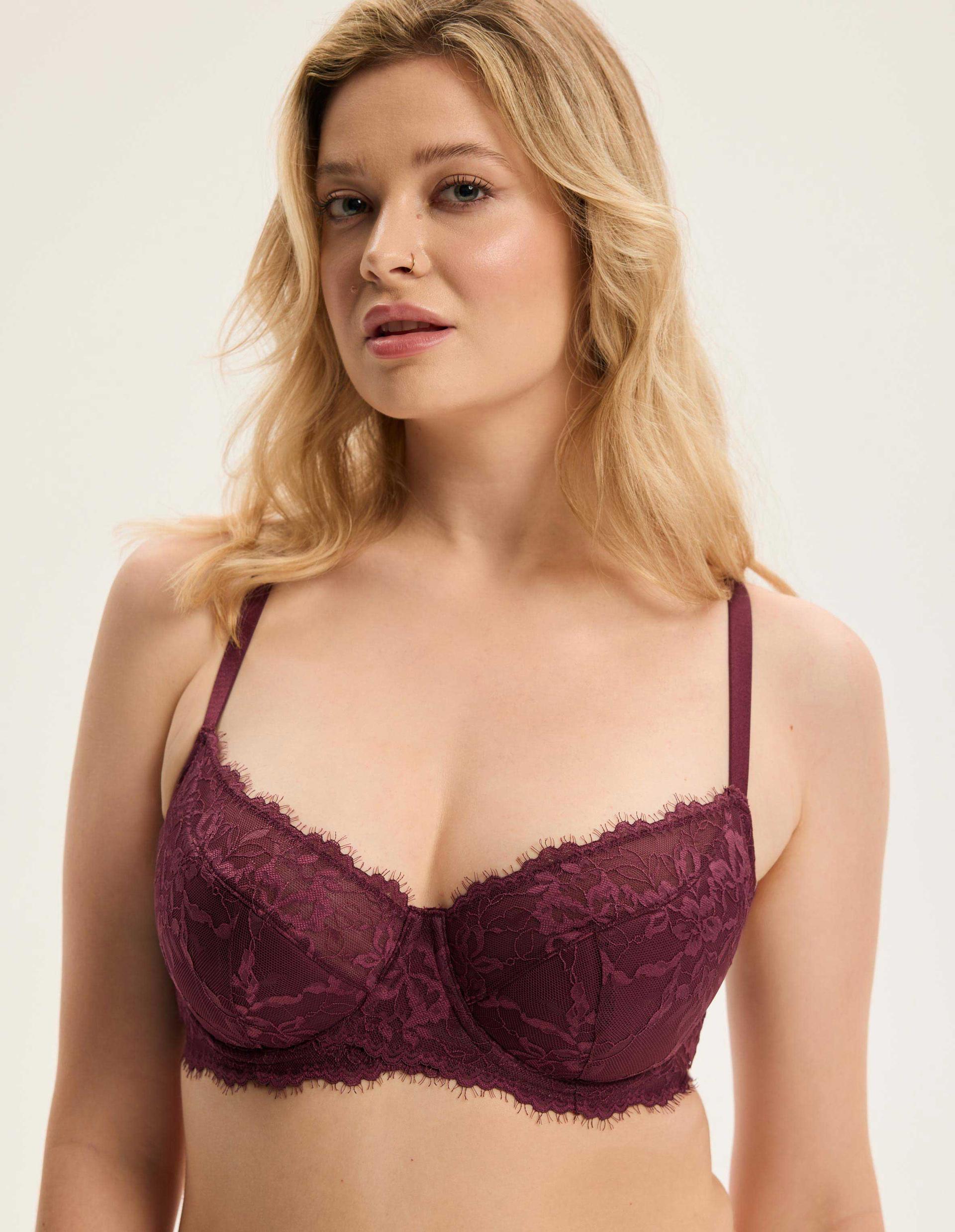 Semi-padded bra Cloe maroon 1
