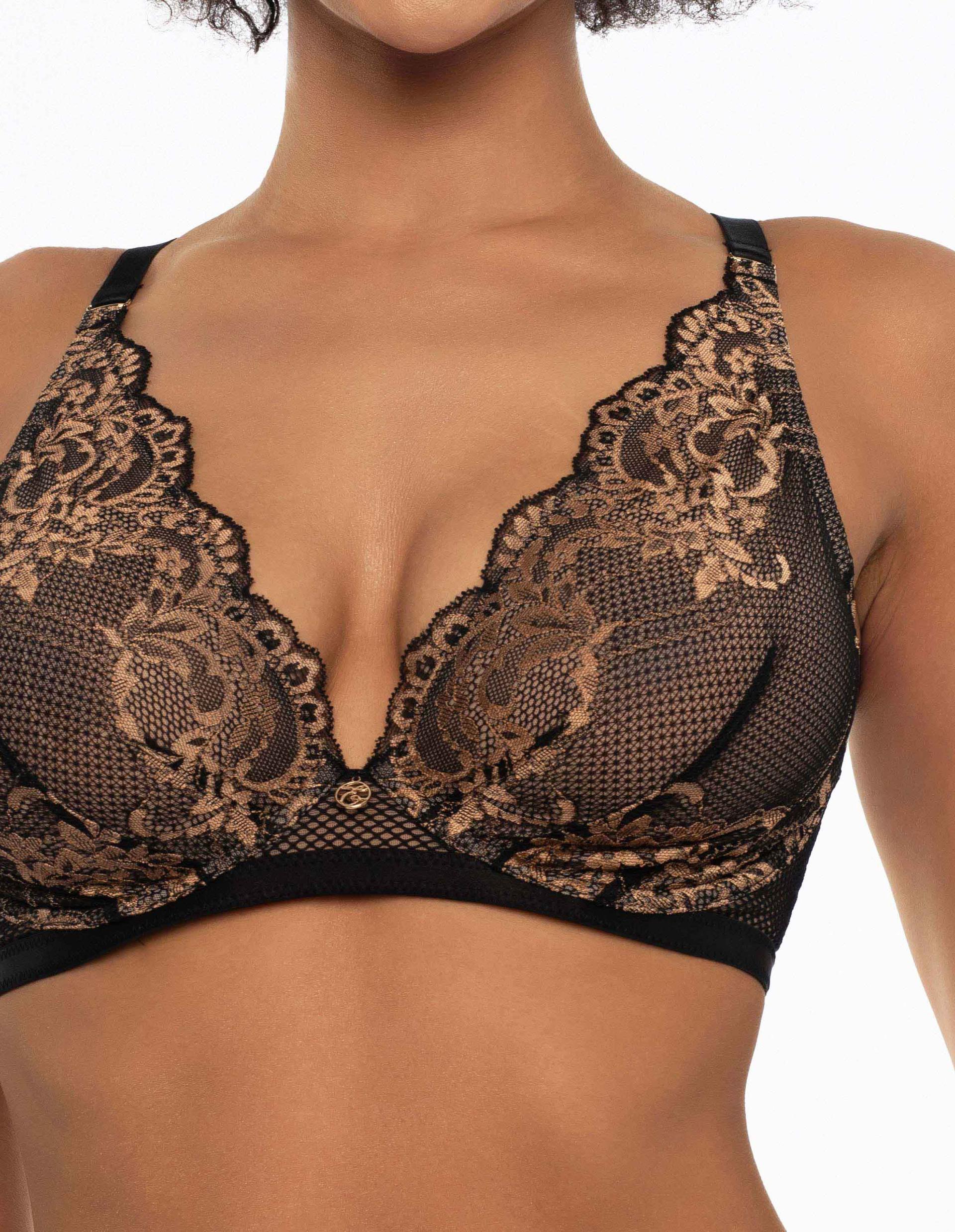 Soft bra Ilya black and gold 3