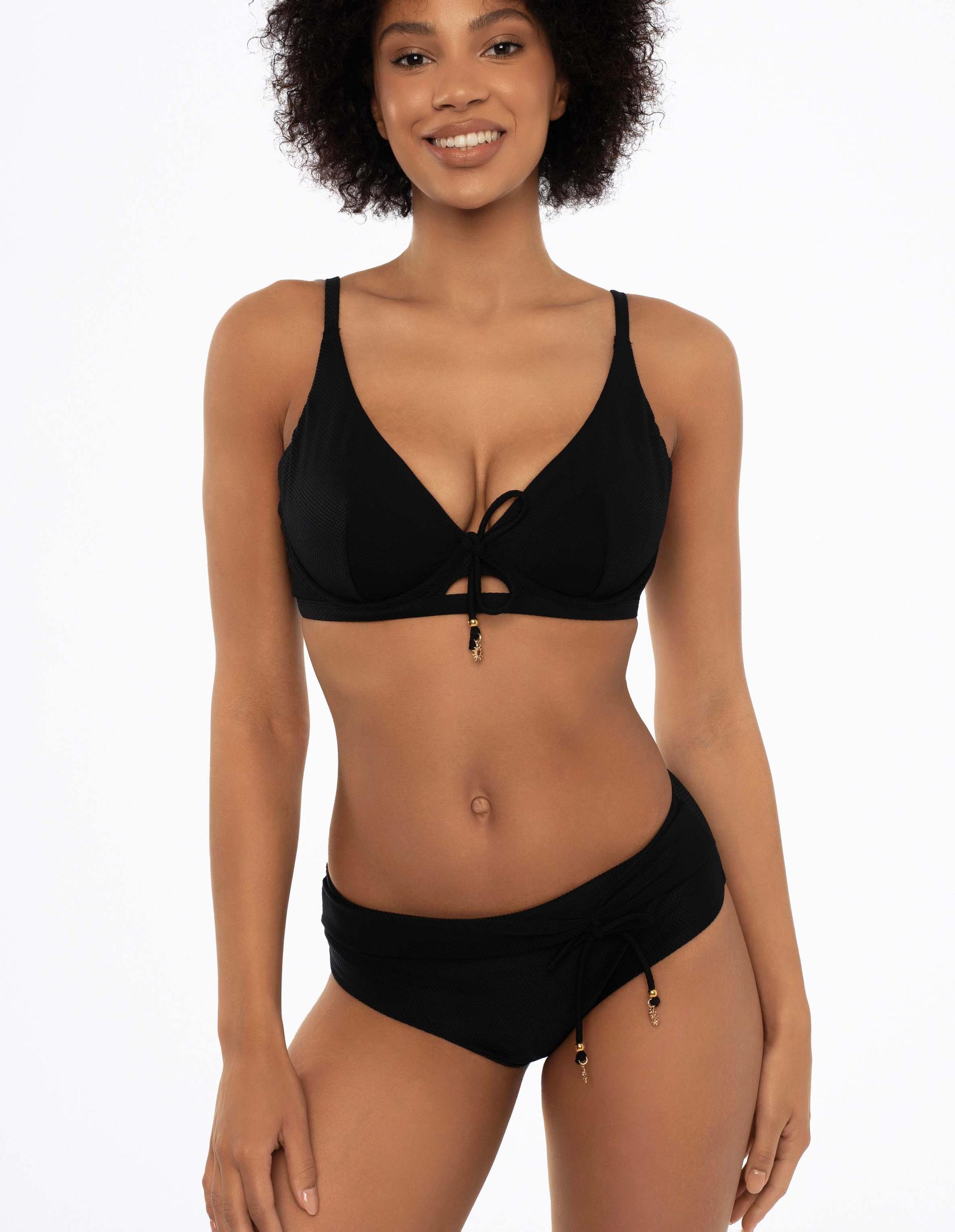 High-waisted bikini bottoms  Sunrise Black 1