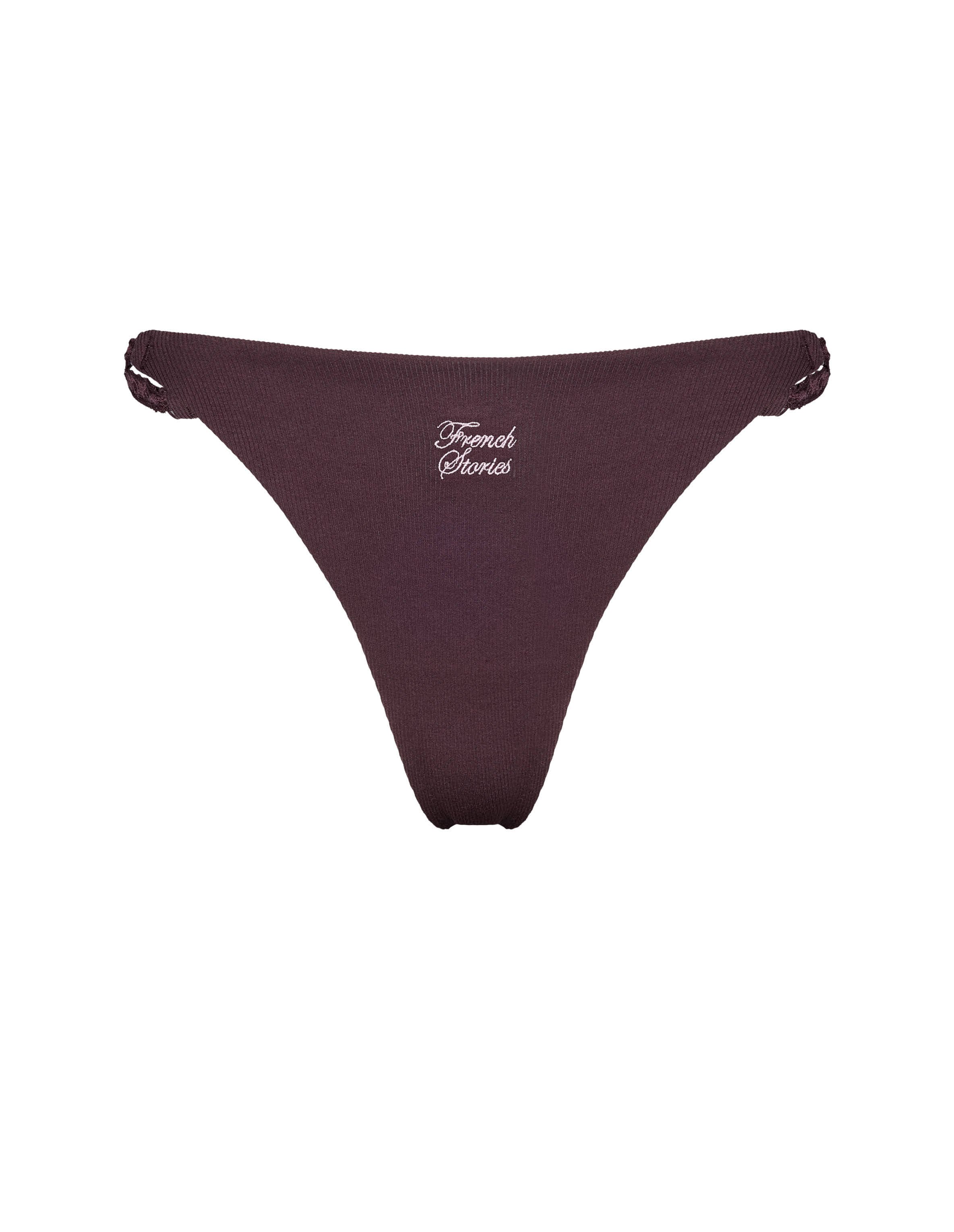 Sezanne Brown Ribbed Cotton Thongs - brown