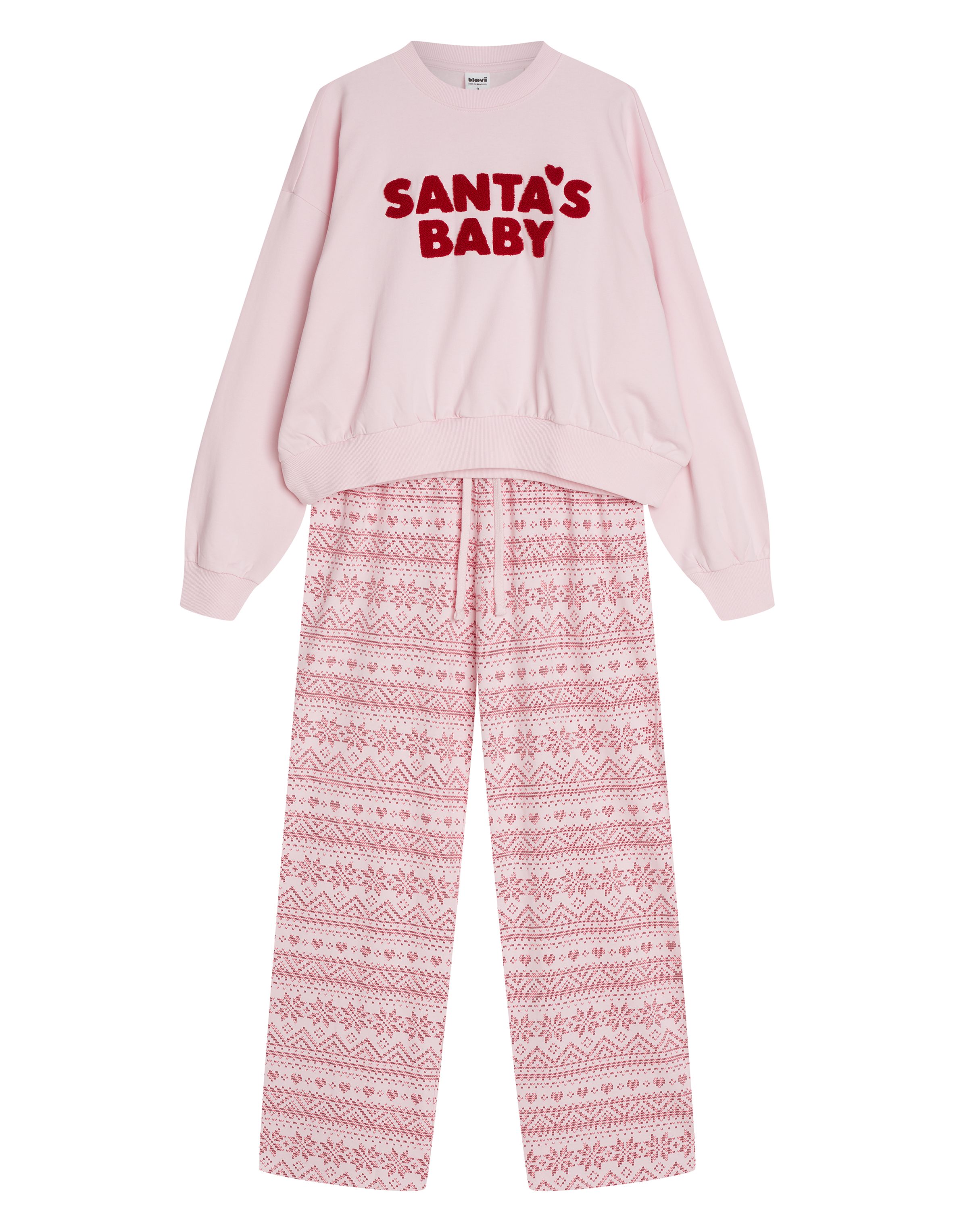 Long Pajamas SUGAR GLAZE Pink with Oversize Top - pink