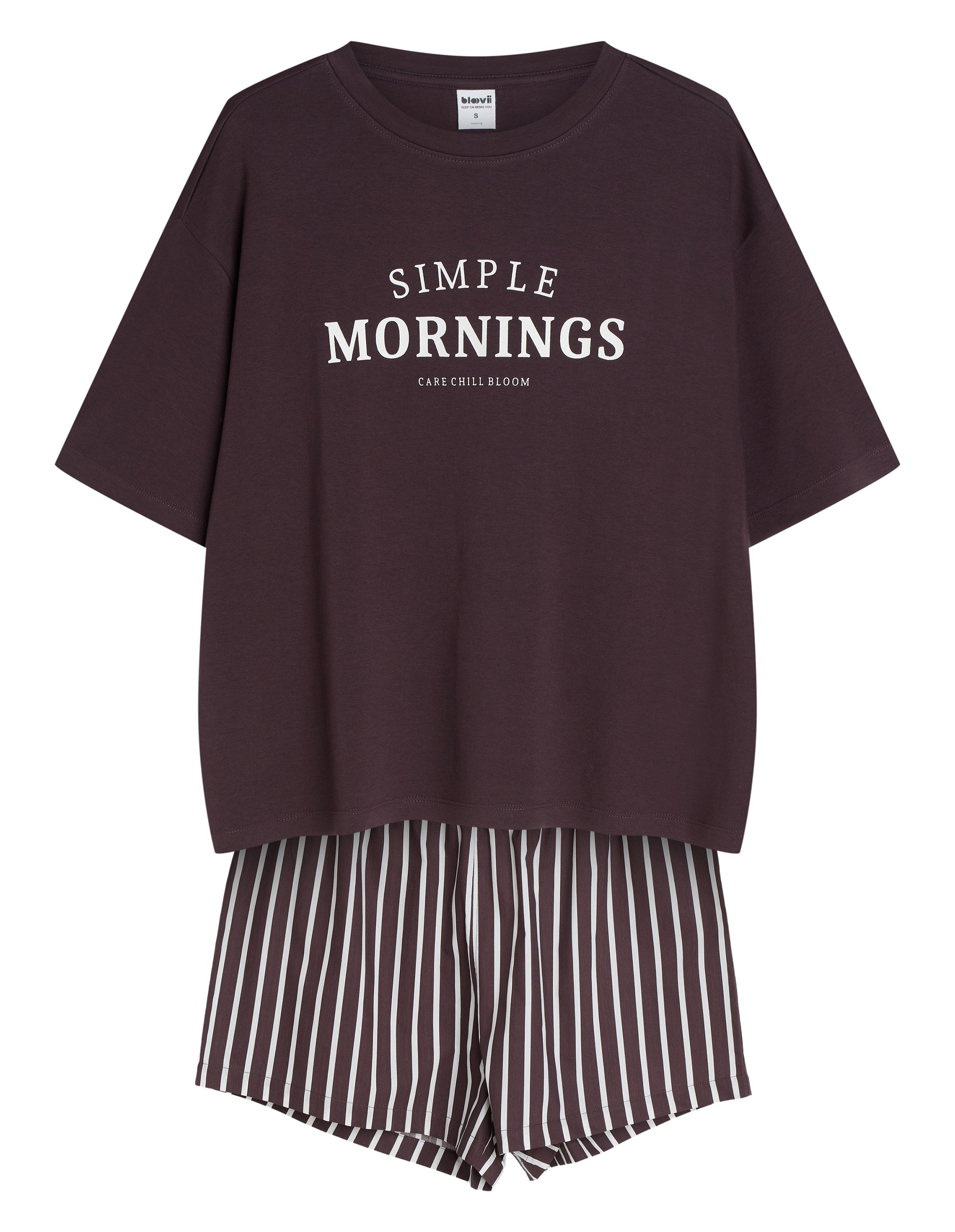 Loose Short Pajamas MORNING in Vertical Stripes