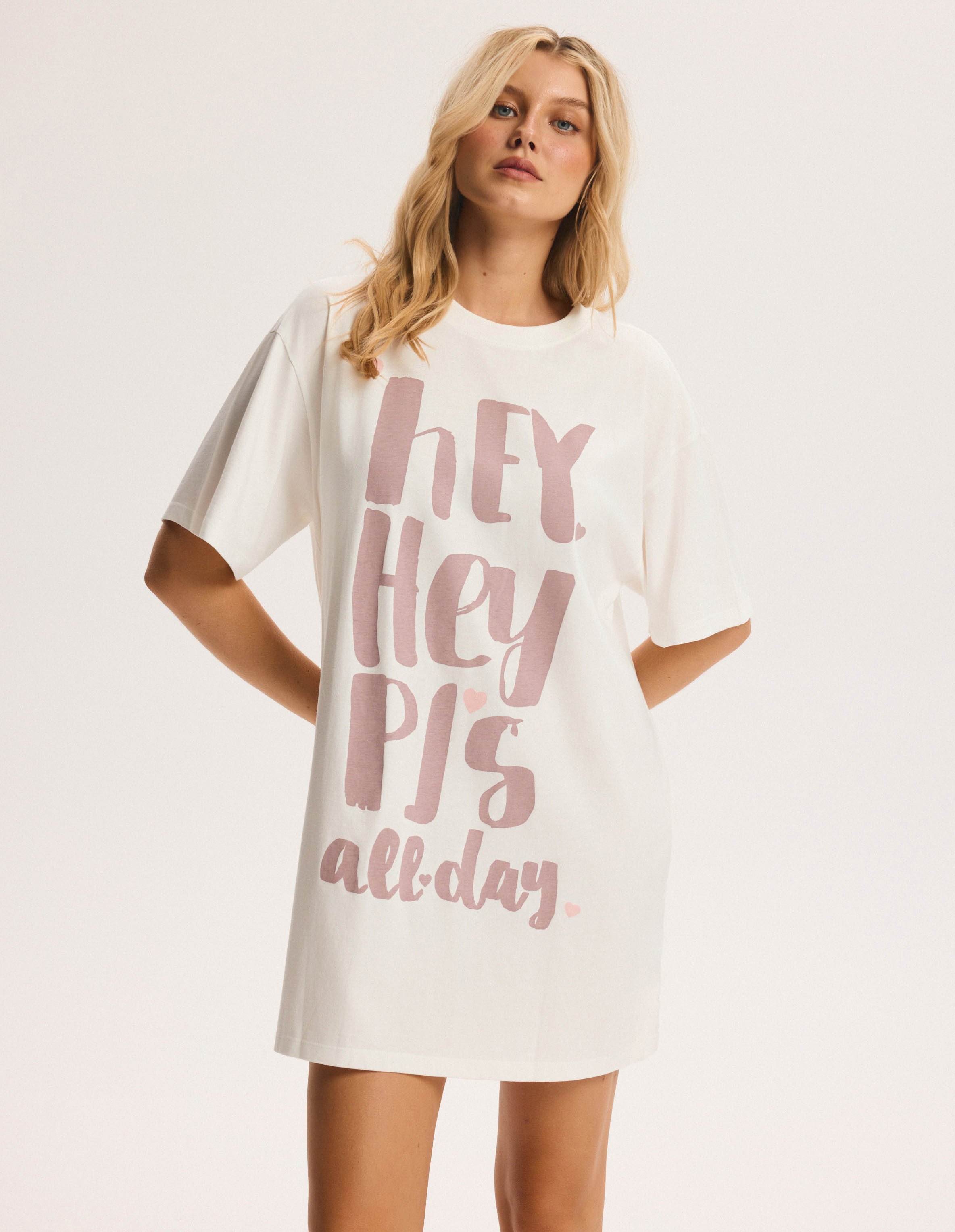 Lazy Yellow Oversized Cotton Nightshirt 1