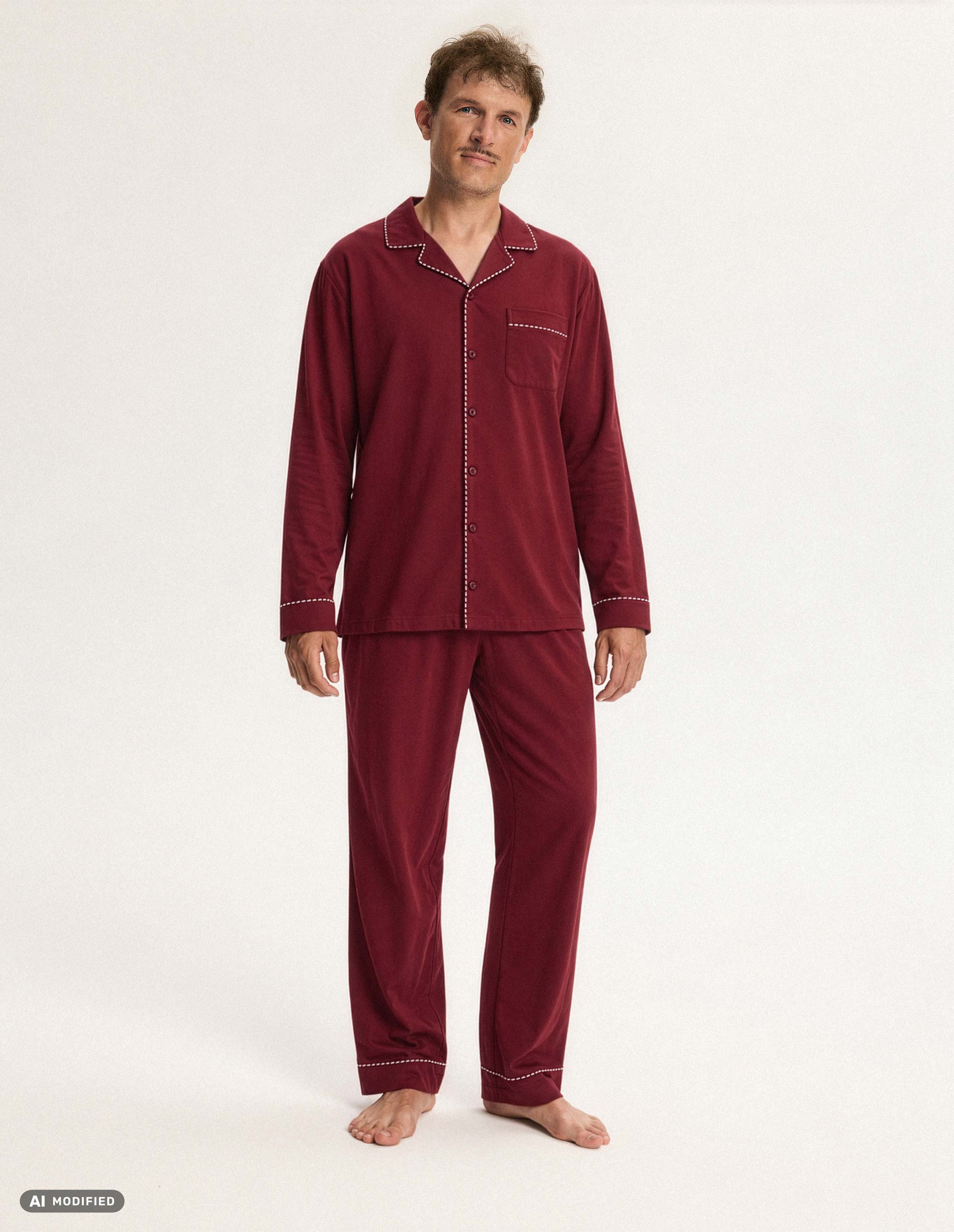 Men's Christmas Pajamas GARNET in Cotton 1