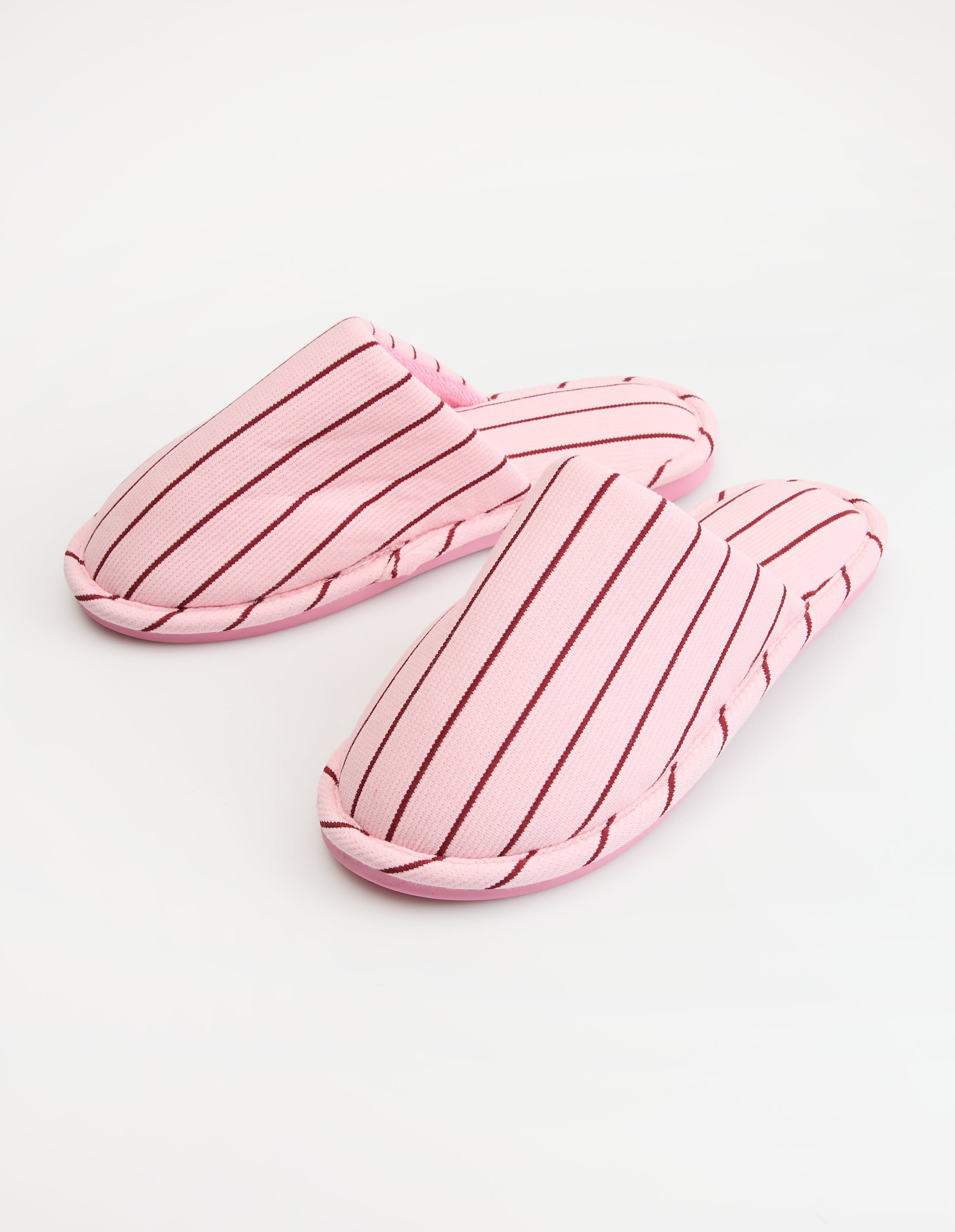 Candy Flip Striped Ribbed Knit Slippers 1