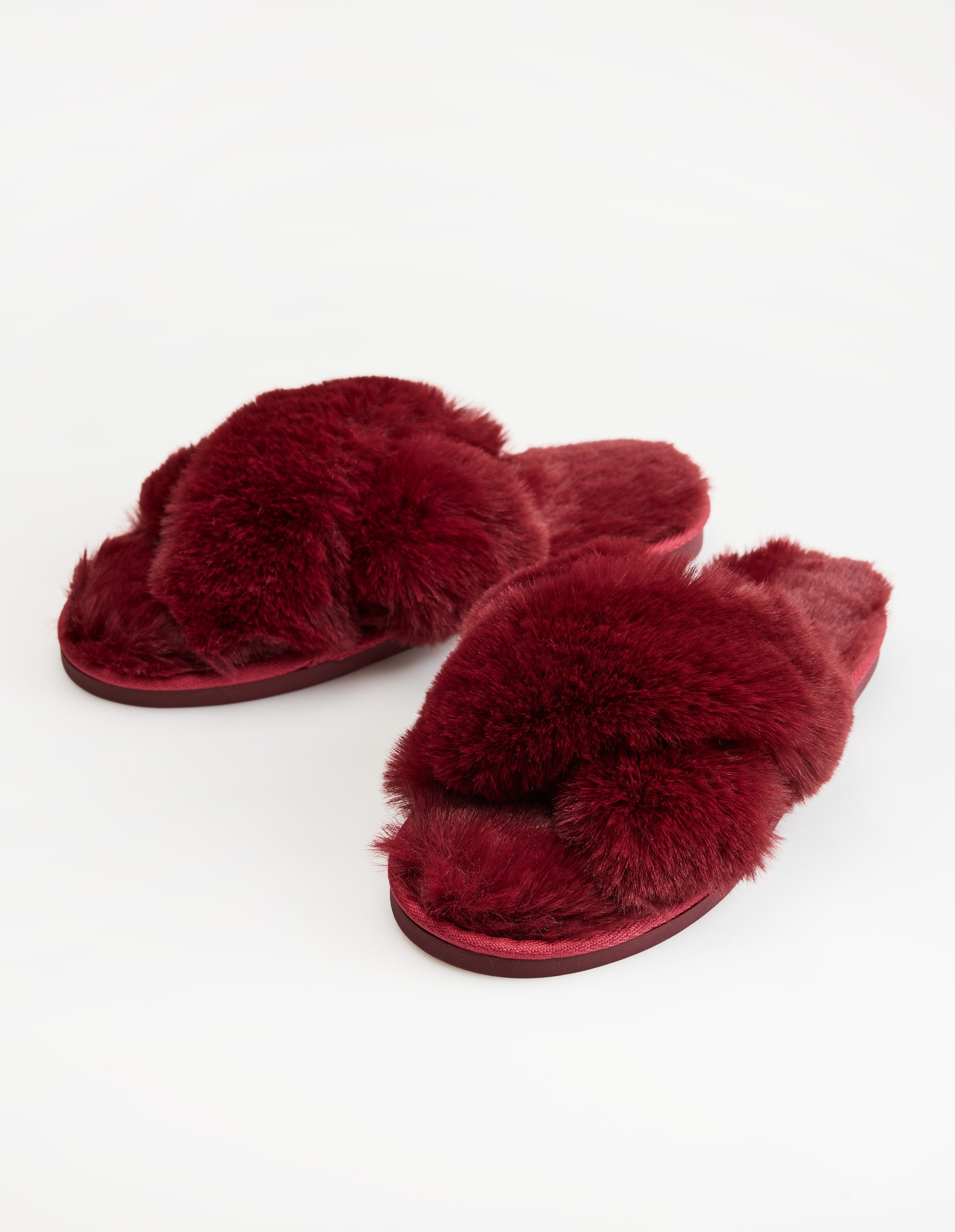 Slip-On Muffy Slippers with Fur and Open Toes 1