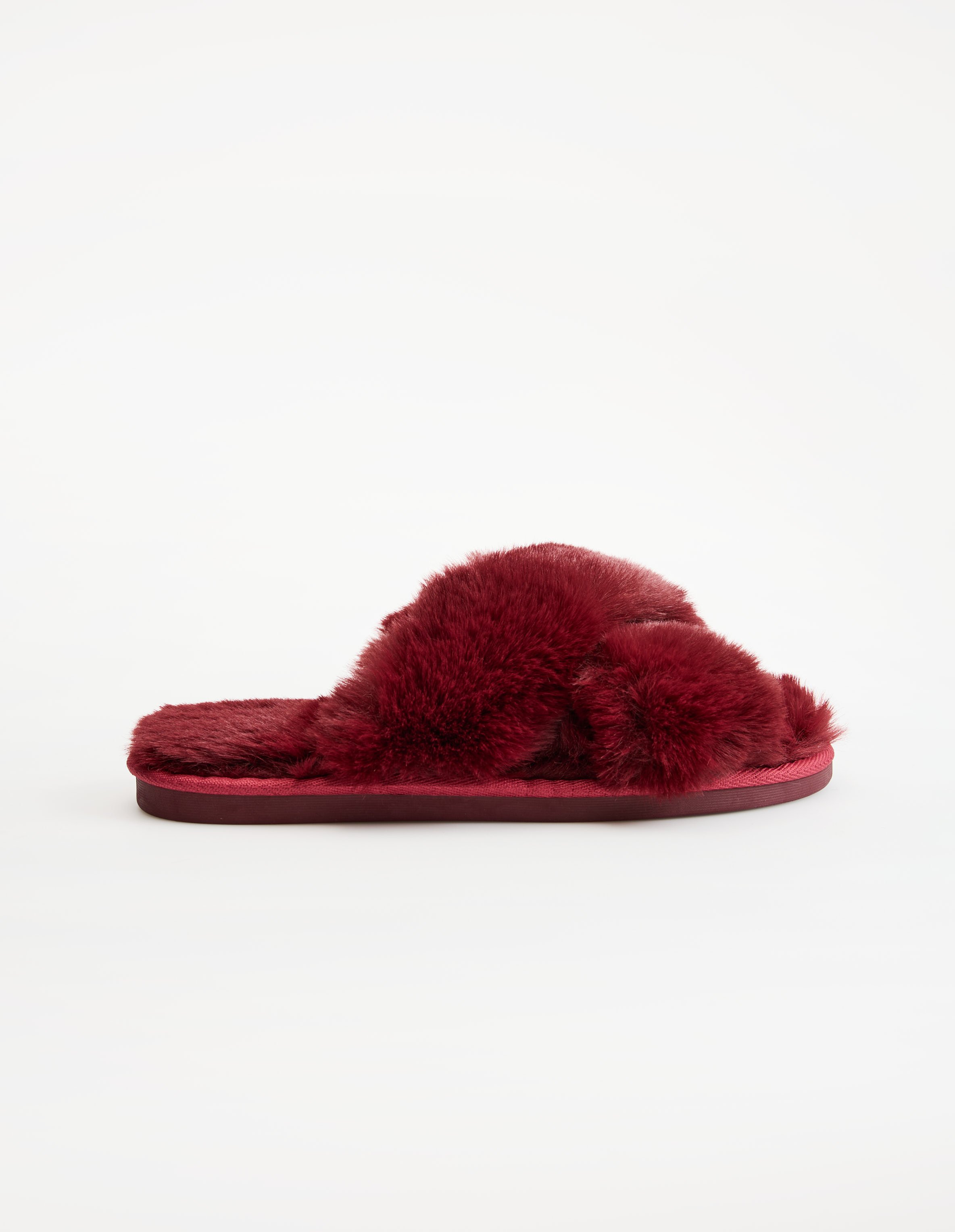 Slip-On Muffy Slippers with Fur and Open Toes - Multi