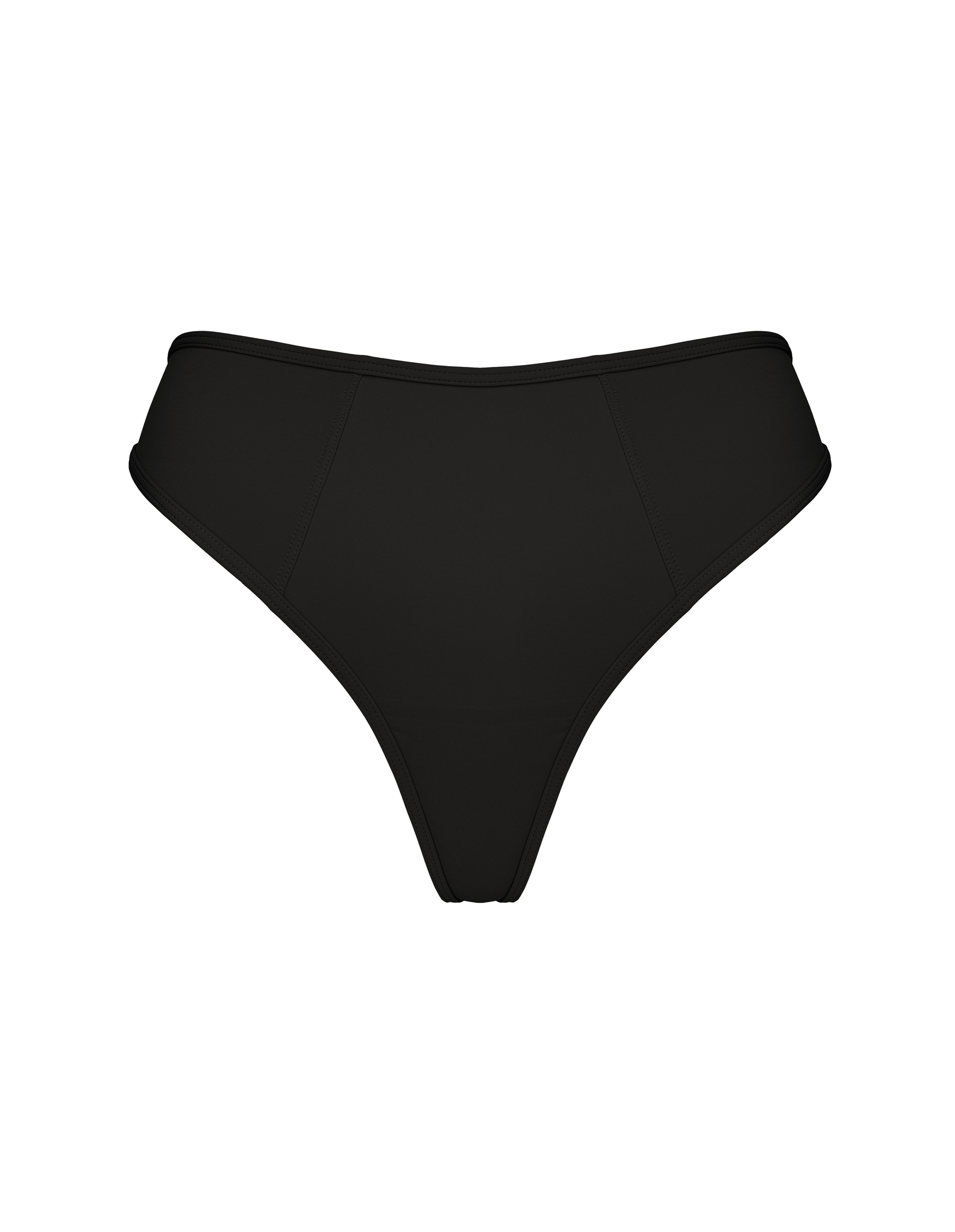 SLAY Black Thongs with Runway Cut - Black
