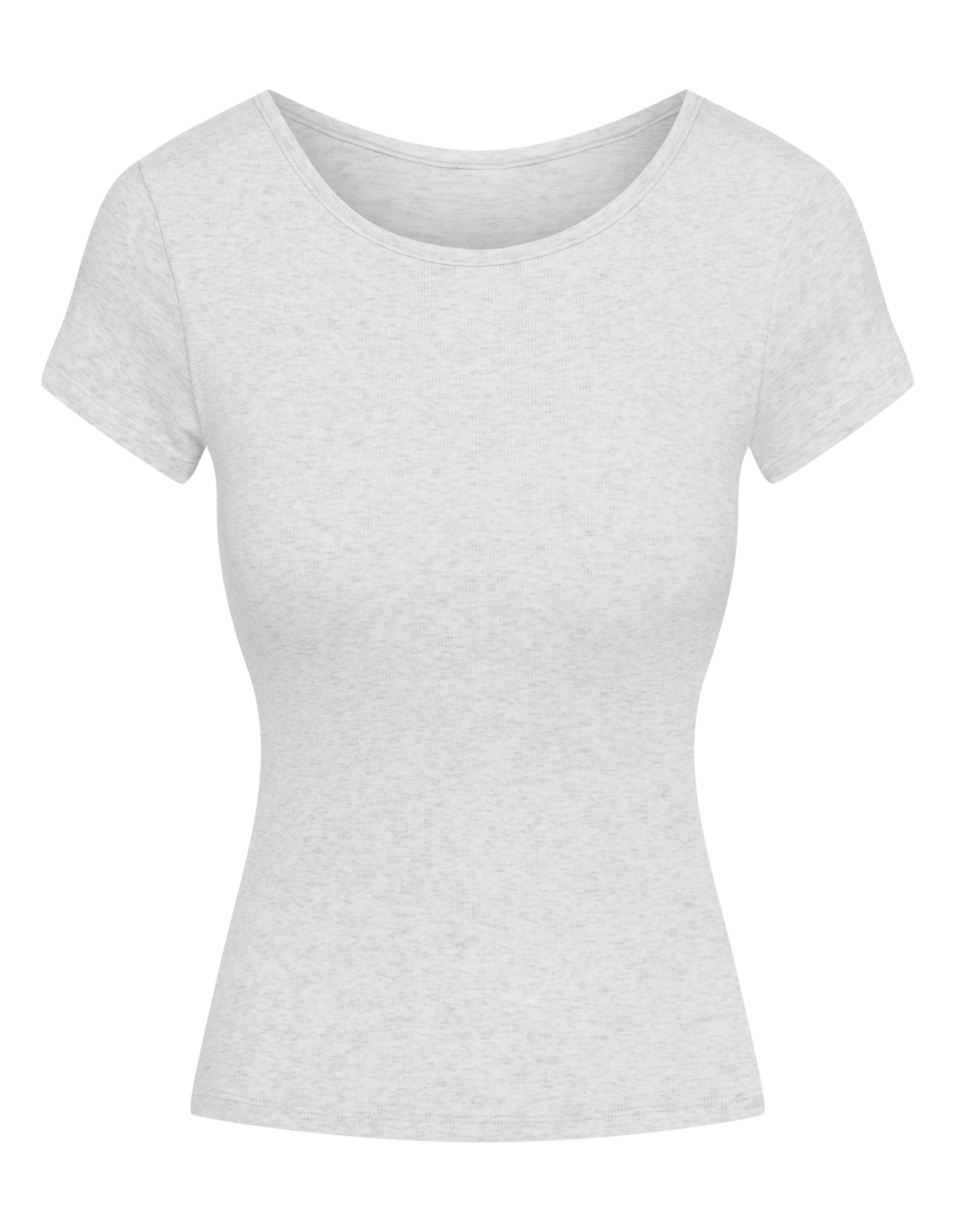 Off Duty T-Shirt with Built-In Bra - Grey
