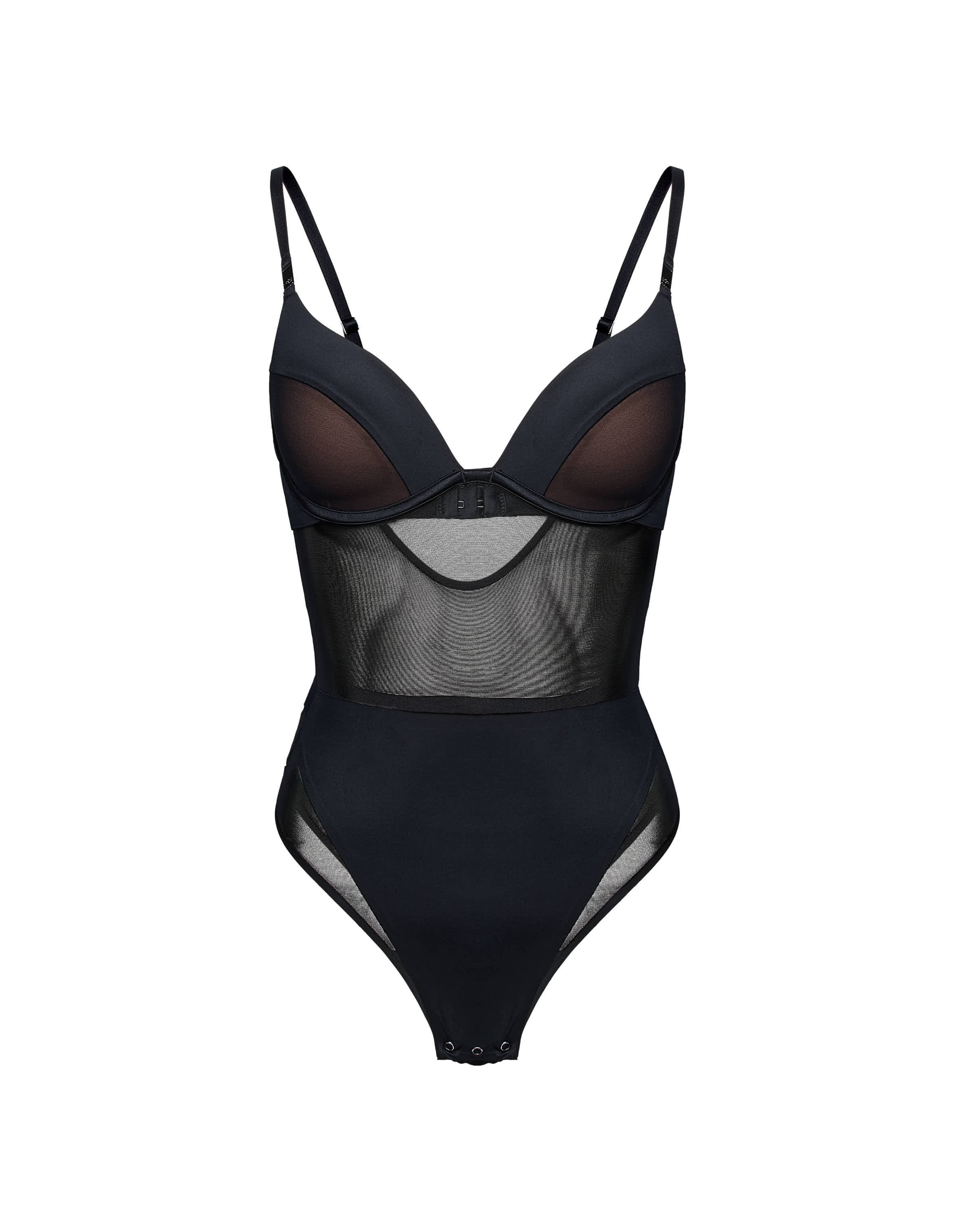 Body SEDUCE Black Push-Up with Open Back - Black