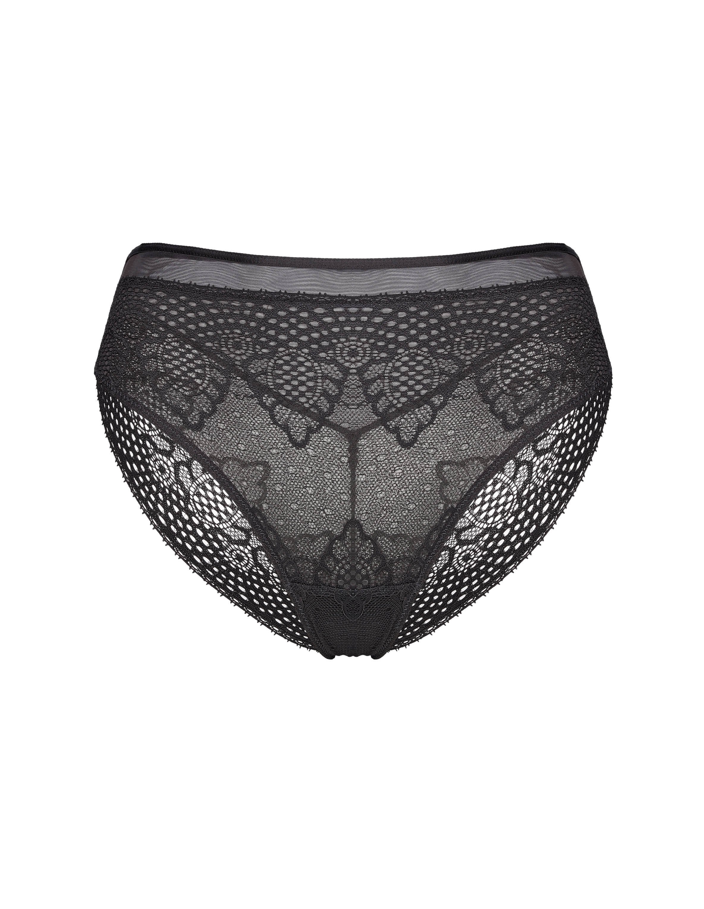 High-Waisted SYBILLA Briefs with Decorative Finish - brown