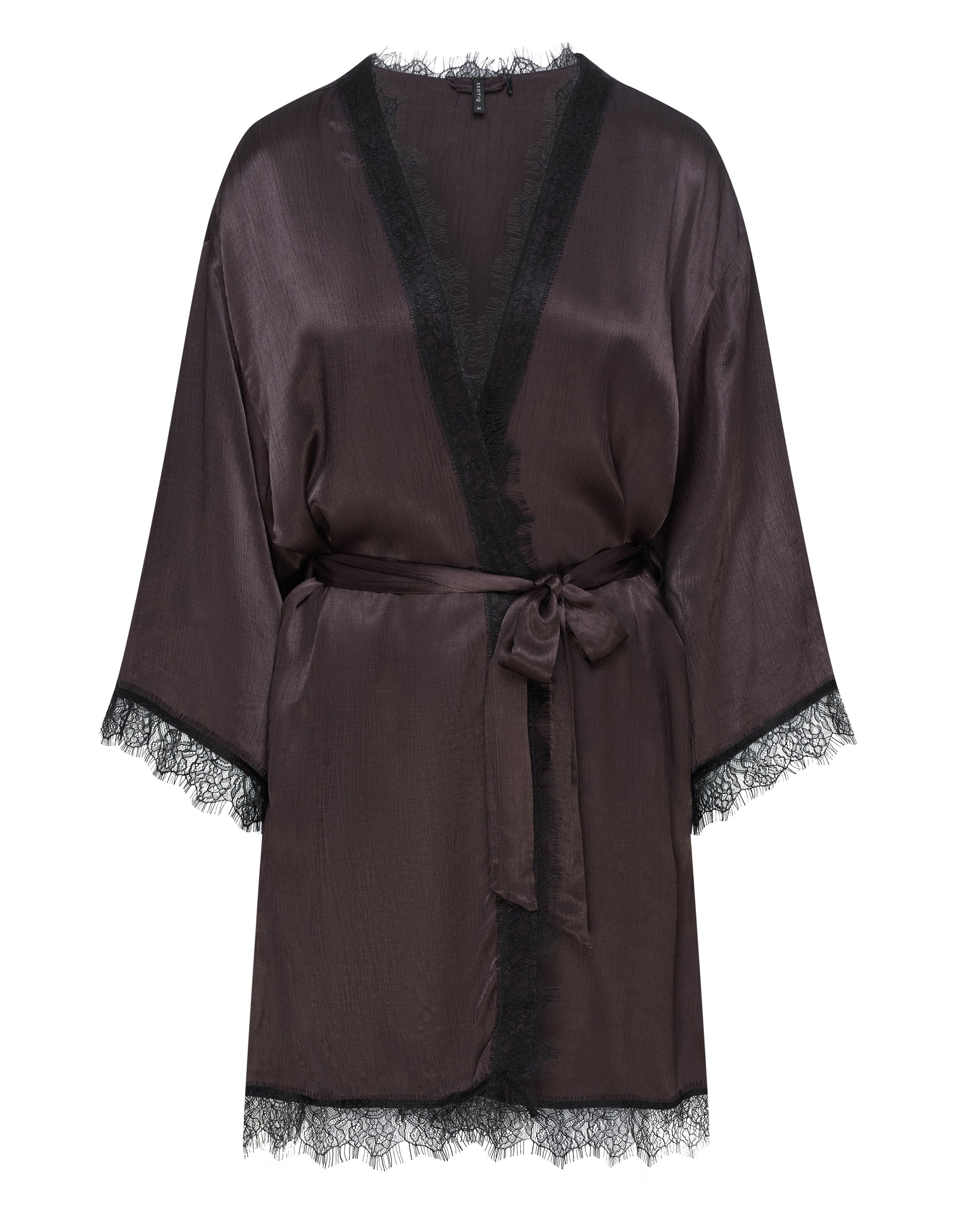 Margot Premium Crinkled Satin Robe - brown
