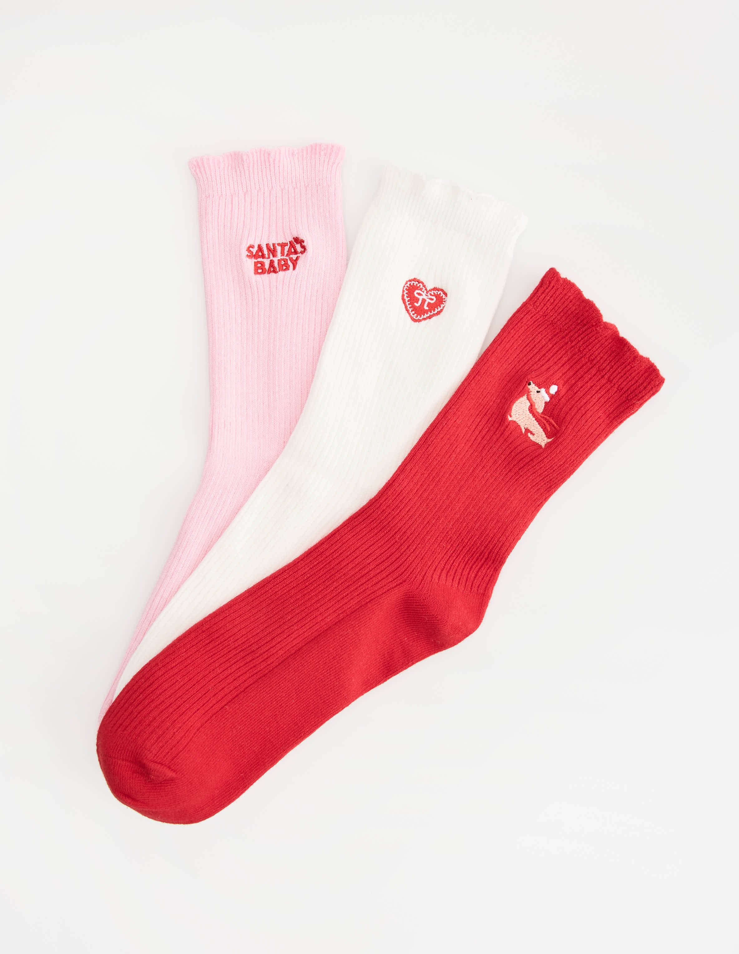 Three-Pack of Ribbed Christmas Socks COOKIE 1