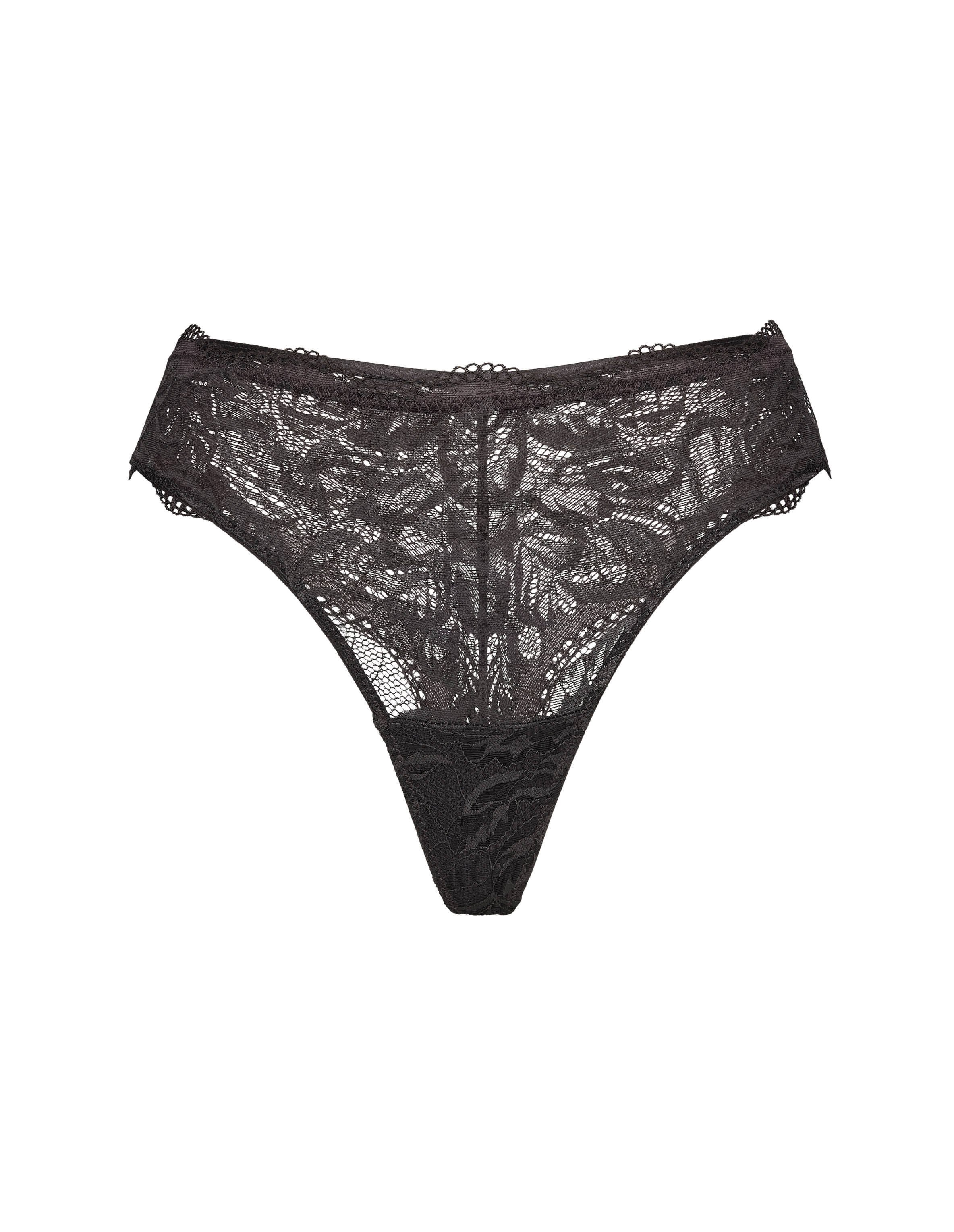 Vivian Thongs in Ecru with Floral Lace