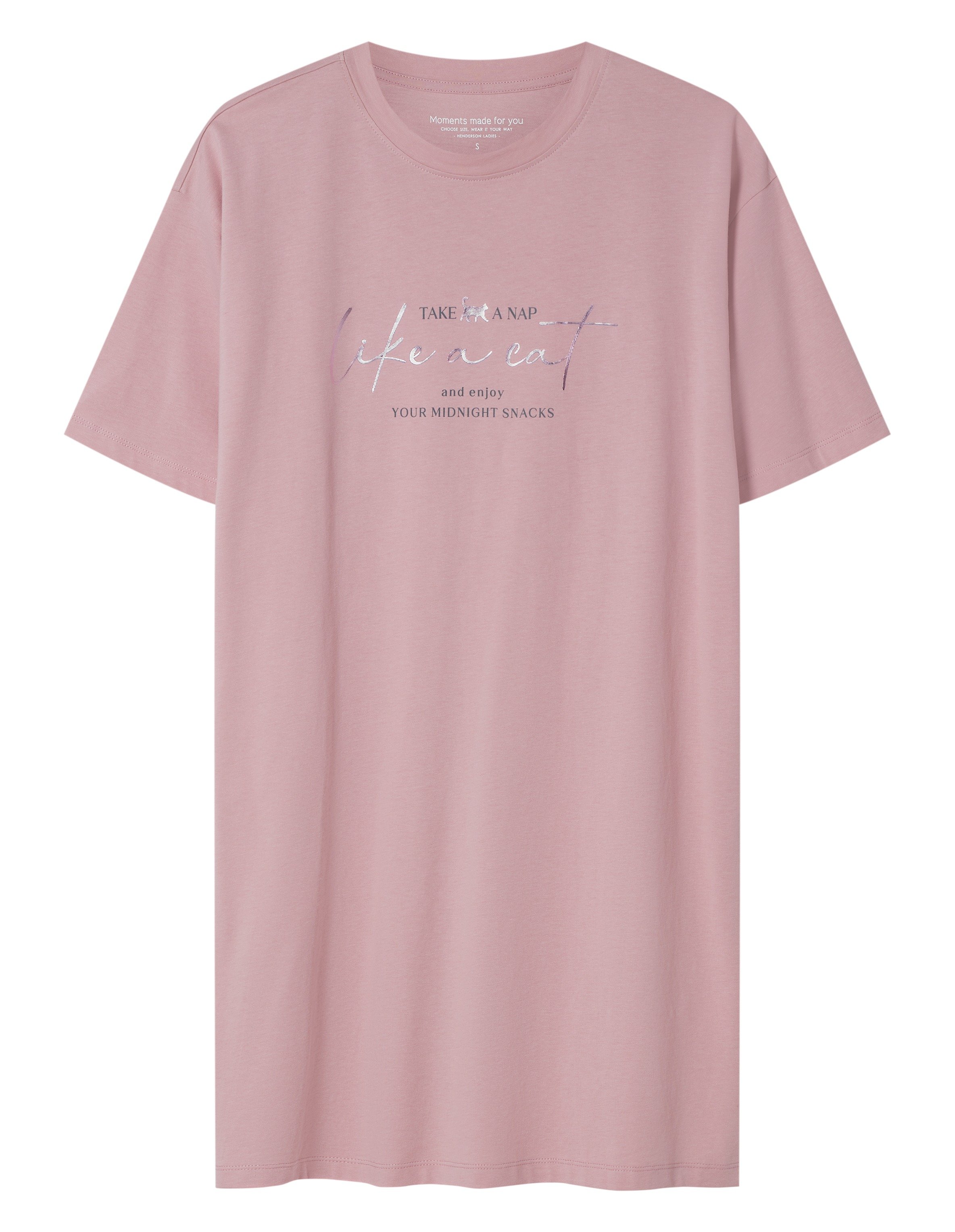 Ginni Pink Oversize Nightshirt with Shimmering Print - pink