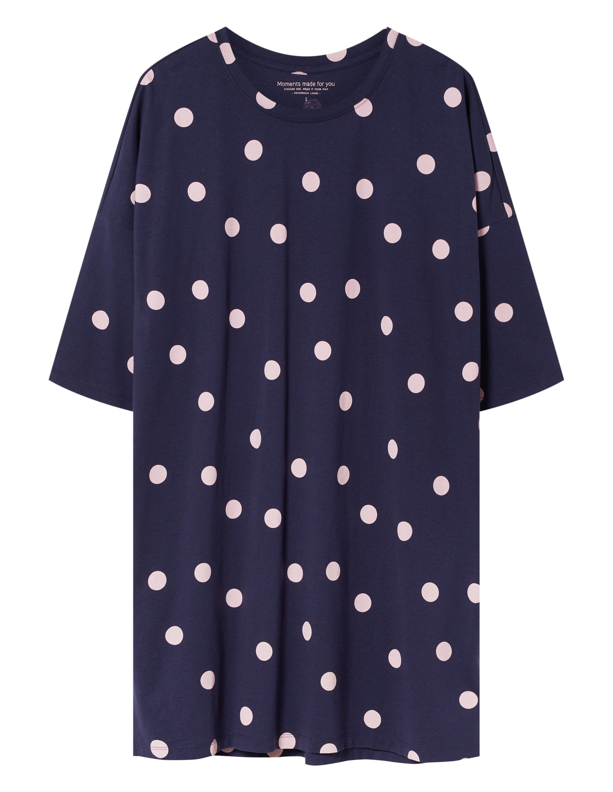 Nightgown GITTE Blue Midi with 3/4 Sleeve - Blue
