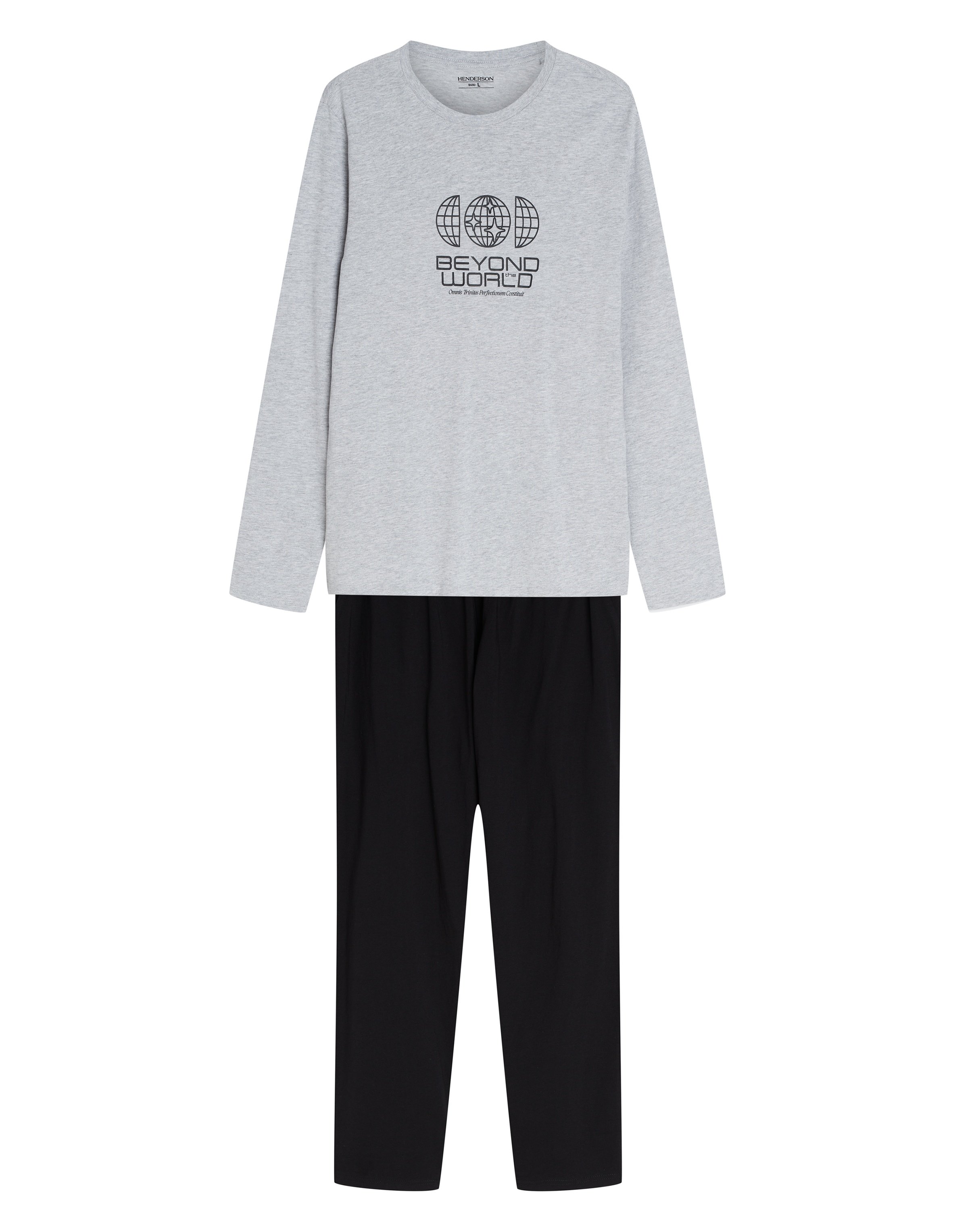 Men's Long Pajamas FRAME Gray with HD Print - Grey