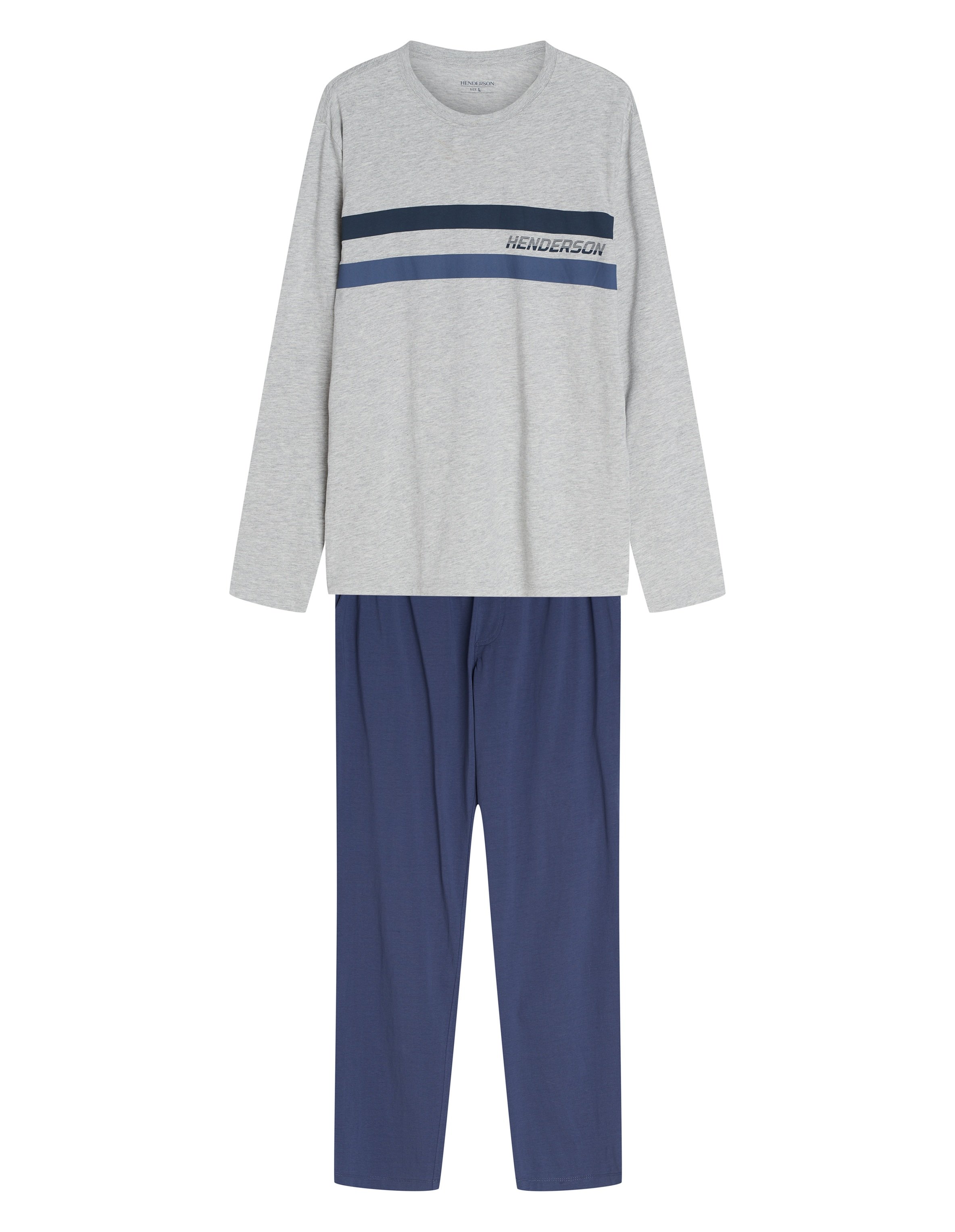 Men's Long Pajamas FUND Gray Regular Fit - Grey