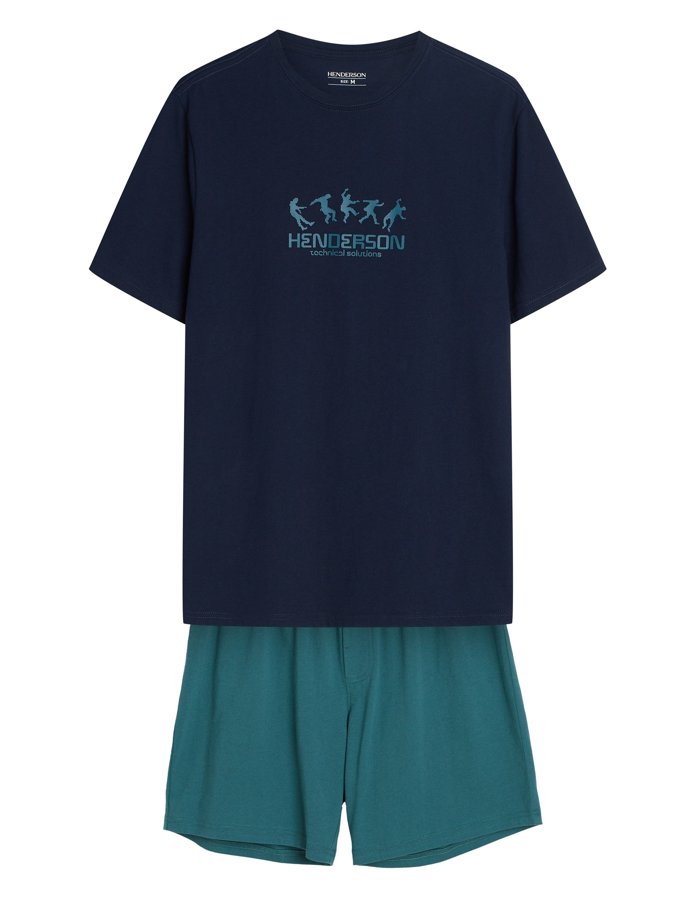 Short Pajamas BET Blue Cotton - navy
