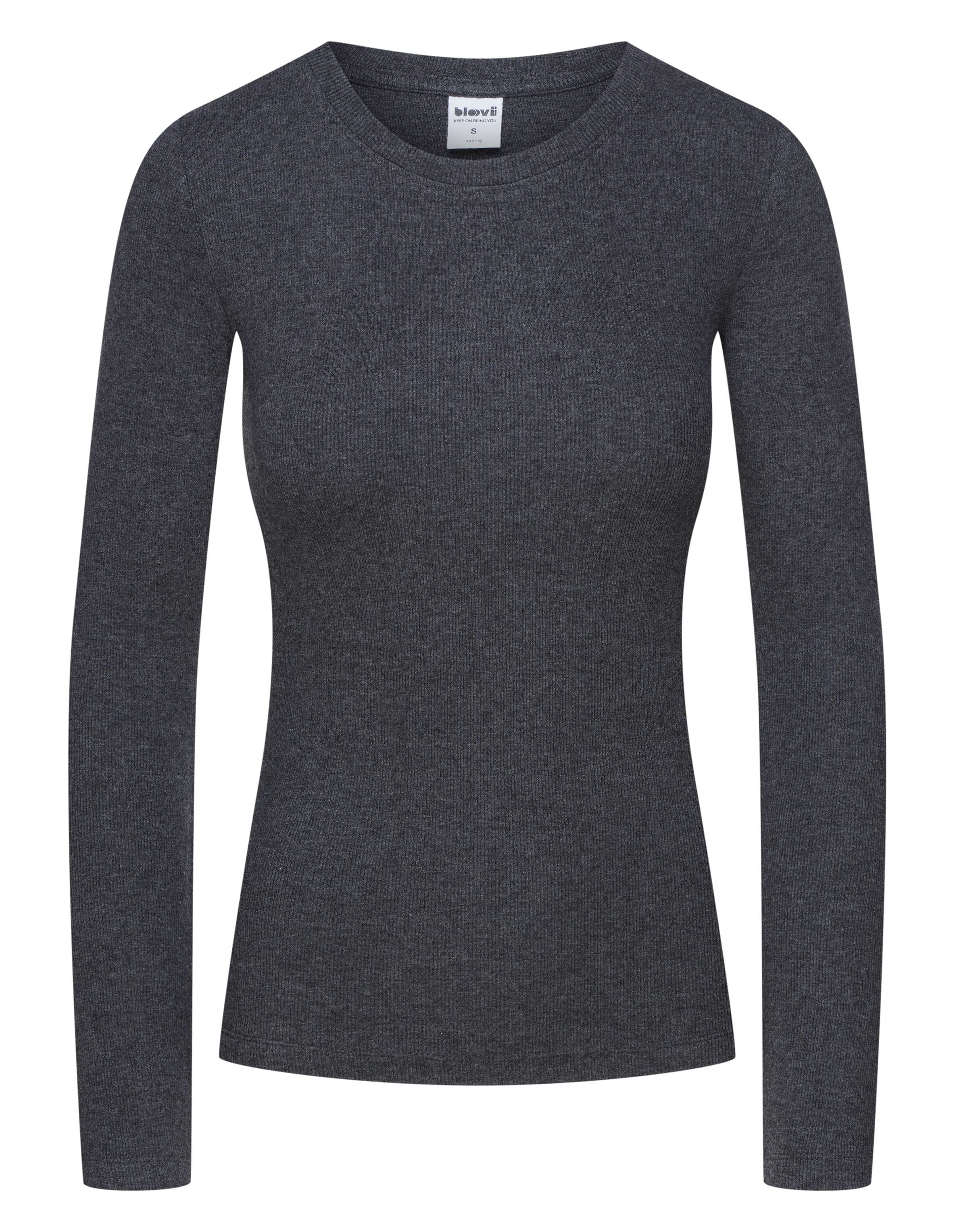 Fitted Ribbed Long Sleeve T-Shirt