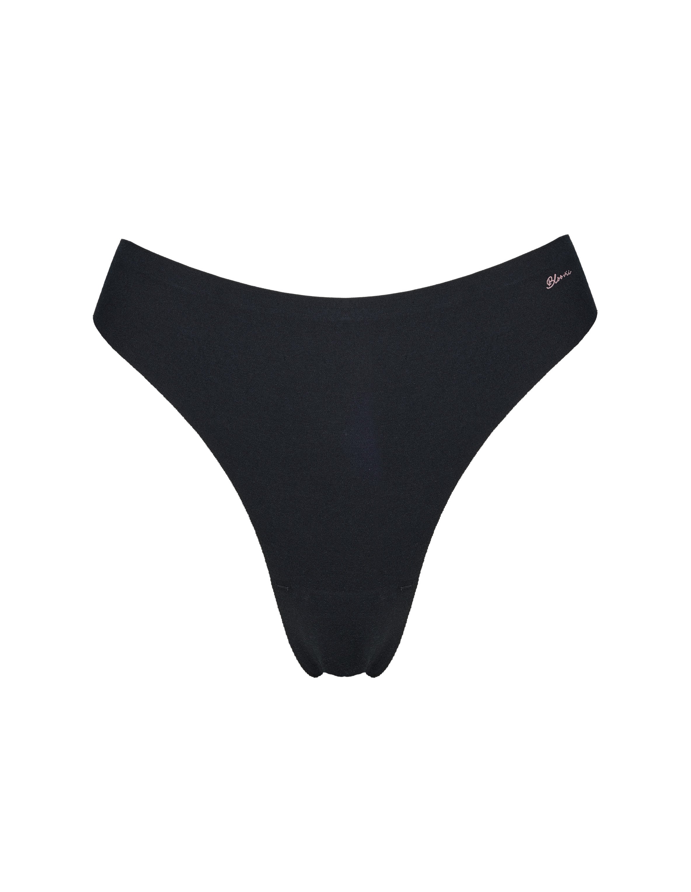 Cozy Black Laser-Cut Cotton Thongs