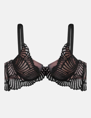 Push-up bra Inspire - black and gold
