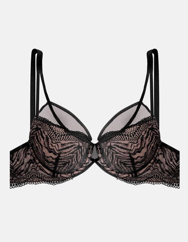 Push-up bra Ivette - black and gold