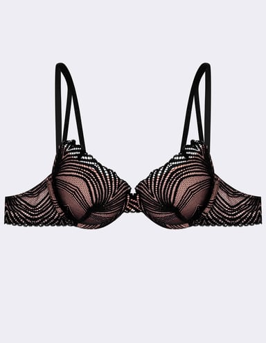 Push-up bra Ninfa - black and gold