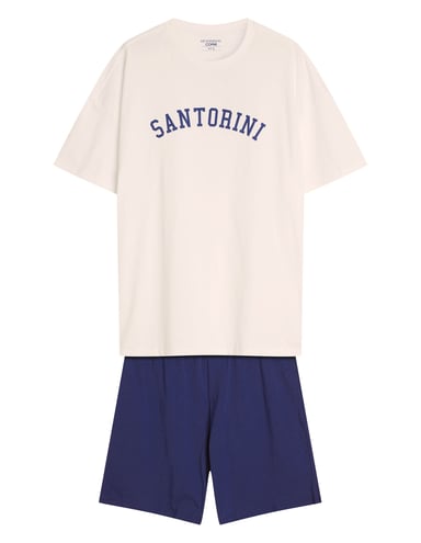 Piżama Santorini - kremowy