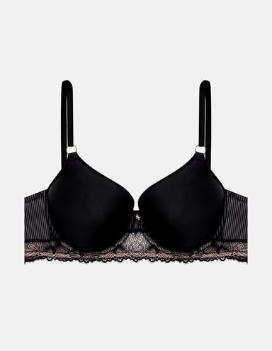 Padded bra Kyoko - black and gold