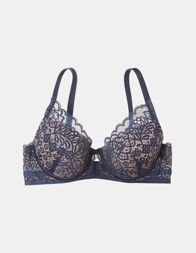 Biustonosz push-up Hint - ciemno-zielony