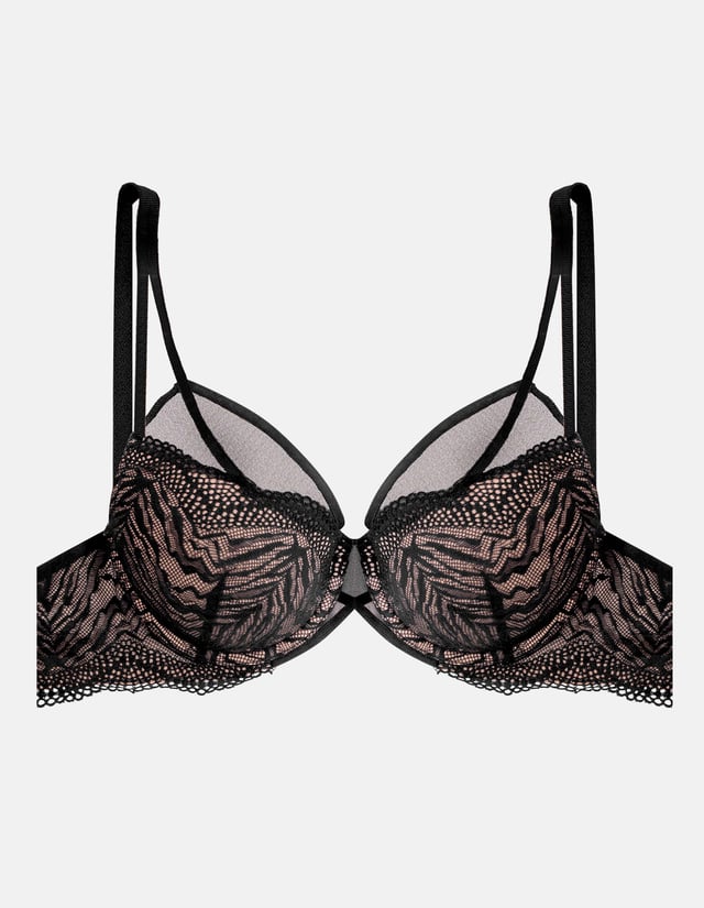 Push-up bra Ivette - black and gold